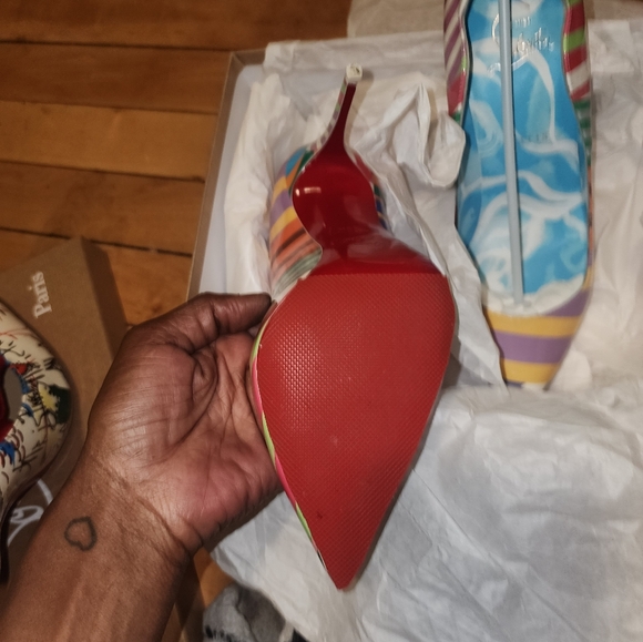 Christian Louboutin HOT CHICK 100 Scallop Heels Pumps Shoes Grand BainStiletto - Picture 9 of 13